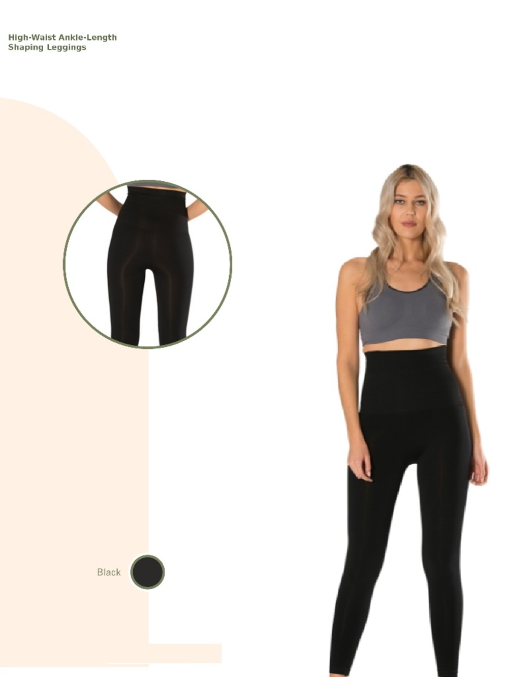 High-Waist Ankle-Length Leggings / Legging gainant taille haute, cheville - EU